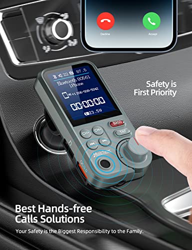 Big Screen & Strong Mic Bluetooth Car Adapter FM Transmitter