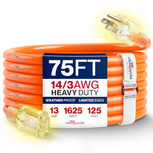 75ft Outdoor Indoor Extension Cord 14