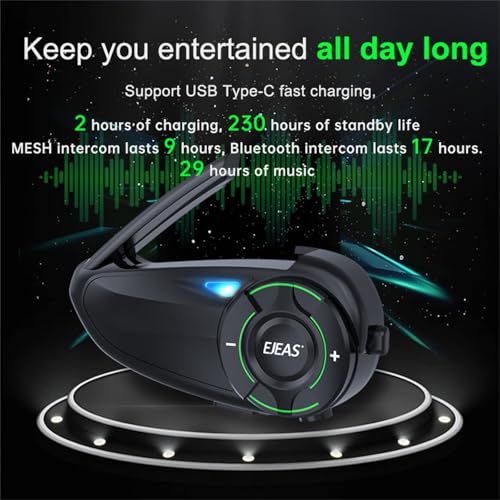 Q8 Motorcycle Helmet Bluetooth Headset (2 Count)