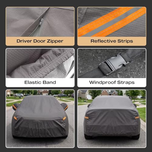 Waterproof Heavy Duty Car Cover for Tesla Model Y with Charging Port