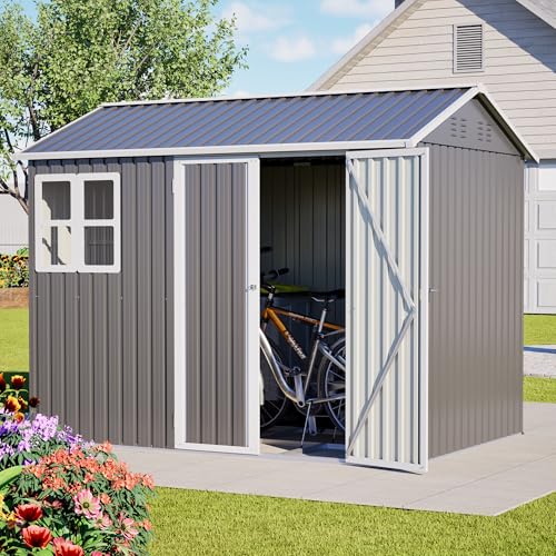 8X 6ft Outdoor Storage Shed with Clear Window