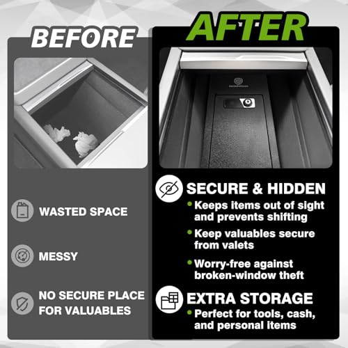 for 2026+ Tesla New Model Y Juniper Center Console Safe Gun Safe Vault Hidden Console Storage LockBox Anti