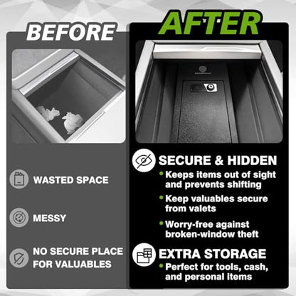 for 2026+ Tesla New Model Y Juniper Center Console Safe Gun Safe Vault Hidden Console Storage LockBox Anti
