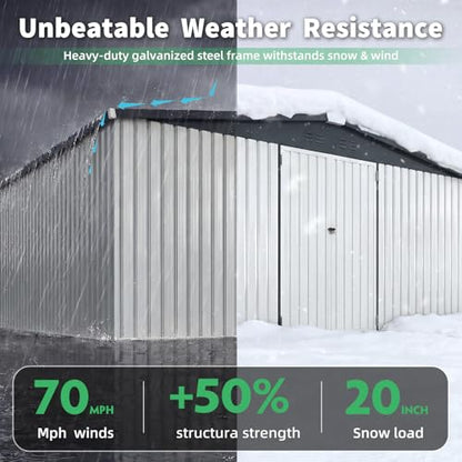 12' x 14' Waterproof Metal Outdoor Storage Shed