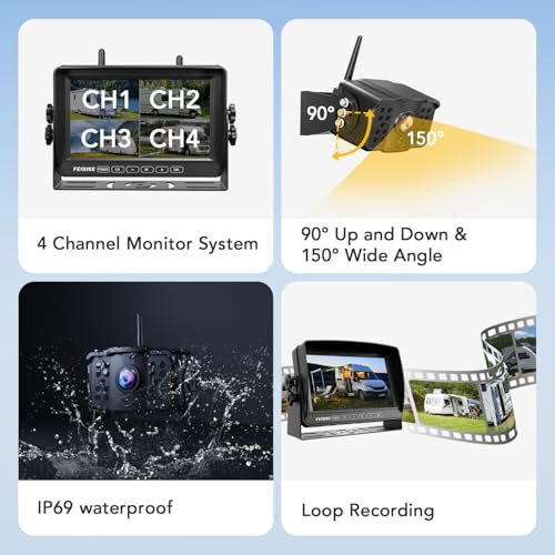 2 Wireless Backup Camera with 7" 1080p Monitor