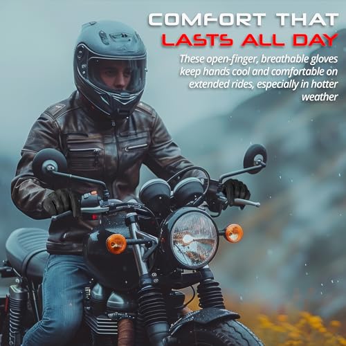 Motorcycle Gloves Men's Leather Motorbike Gloves Touchscreen Function