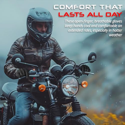 Motorcycle Gloves Men's Leather Motorbike Gloves Touchscreen Function
