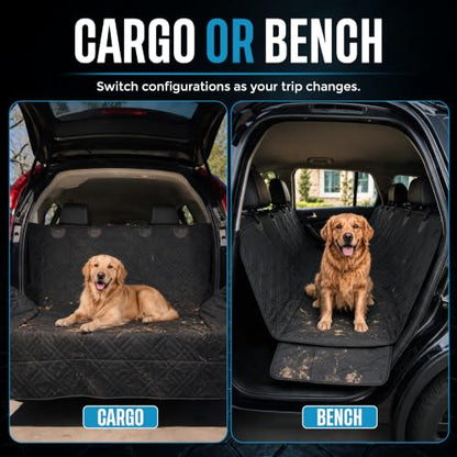 Bulldogology Dog Car Seat Cover 64"x60" Waterproof Heavy Duty Bench Dog Hammock Backseat Protector from Hair