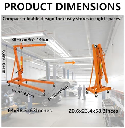 2 Ton Hydraulic Engine Hoist with Lever Stabilizer