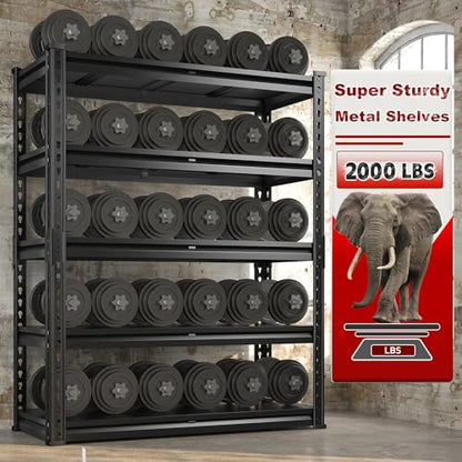 72.1" H Garage Shelving 2000LBS Storage Shelves Heavy Duty Metal Shelving 5 Tier Garage Storage Shelves for Commercial Warehouse Pantry Kitchen 72.1" H x 40.1" W x 18.1" D (5 Count)