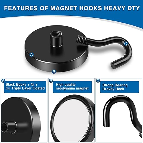 Magnetic Hooks Heavy Duty (12 Count)