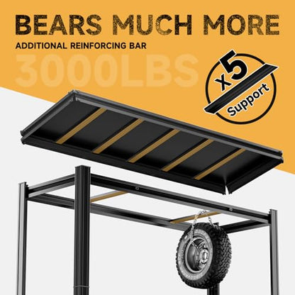 5 Tier 60" W x 20" D x 72" H Garage Shelving Metal Storage Rack 3000LBS Garage Shelving Heavy Duty Adjustable Storage Shelves Unit for Industrial Warehouse Basement Utility Shelf