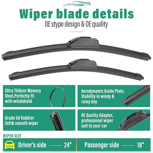 Windshield Wiper Blade Replacement for Mazda CX5 Hyundai Santa Fe