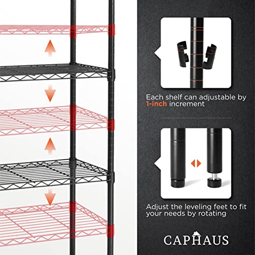 4 Tier Adjustable Height Wire Shelving Unit (4 Count)