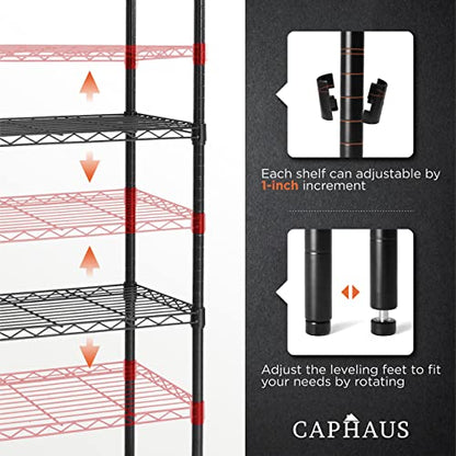 4 Tier Adjustable Height Wire Shelving Unit (4 Count)