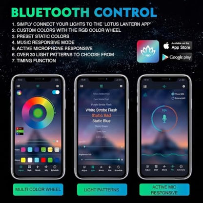 Bluetooth Rock Lights Multicolor Neon Accent Lights Underglow Kits (6 Count)