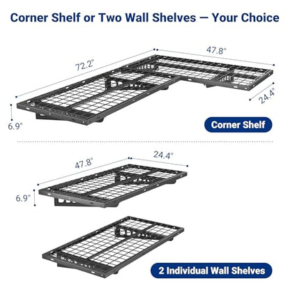 2 Pack 2x4ft Corner Wall Shelving Garage Storage Rack (2 Count)