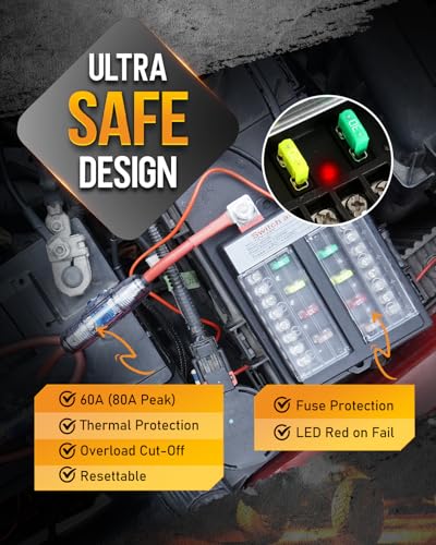 8 Gang Switch Panel BB80 Universal Circuit Control Relay System Automatic Dimmable LED Switch Control Panel Switch Pod Touch Switch Box for Car Truck Offroad ATV SUV