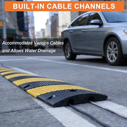 2 Pack 36 Inch Rubber Speed Bumps for Driveway