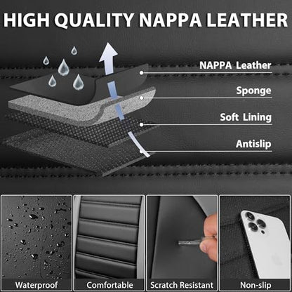 Nappa Leather Car Seat Covers Front Seats