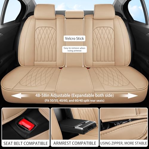 Nappa Faux Leather Car Seat Covers Full Set (5 Count)