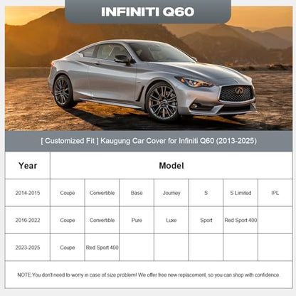 Waterproof Car Cover Custom Fit Infiniti Q60 2013