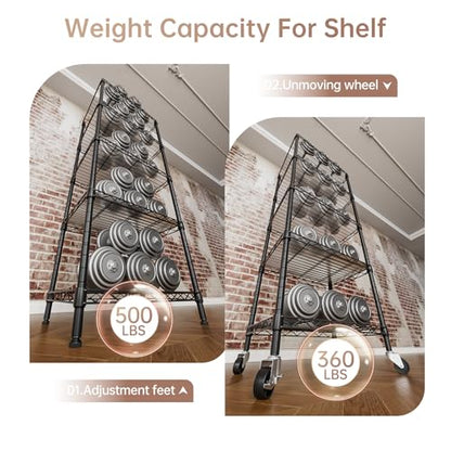 Small Wire 5 Adjustable Shelves Pantry Metal Shelf Floor Organizer