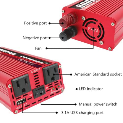 800 Watt Car Inverter DC 12V to 110V