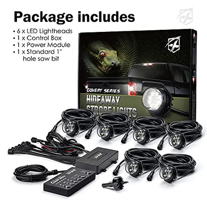 Blue LED Hideaway Strobe Lights Kit (6 Count)