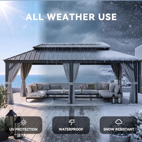14' X 24' Hardtop Gazebo with Drainage