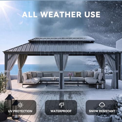 14' X 24' Hardtop Gazebo with Drainage