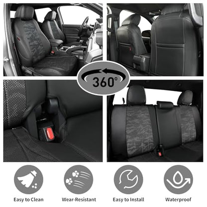 Tacoma Seat Covers Custom Fit for Toyota Tacoma 2016 2017 2018 2019 2020 2021 2022 2023 Double Cab