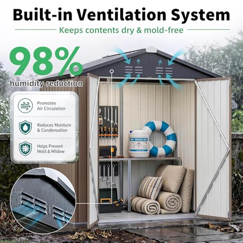 4' x 6' Outdoor Metal Storage Shed