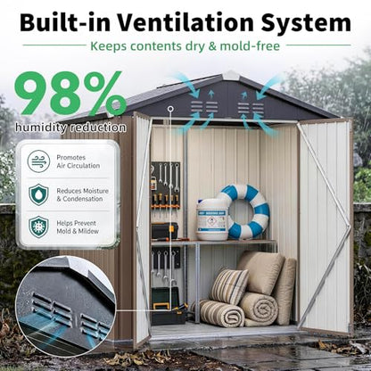 4' x 6' Outdoor Metal Storage Shed