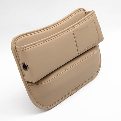 Universal Car Seat Gap Filler Organizer for Tesla Model 3/Model S/Model X/Model Y 2013-2025 Leather Console Gap Bag Organiser Adjustable Front Seat Storage Box Interior,Normal-Beige