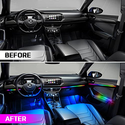 Dreamcolor Acrylic Interior Car Light 10 in 1 Automotive Ambient Light Kits with APP Control 16 Million Color 175 inches Fiber Optic Car LED Strip Light