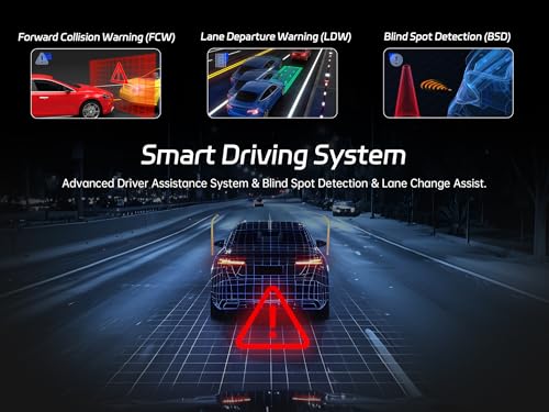 4K 3 Channel Dash Cam Front and Rear Inside