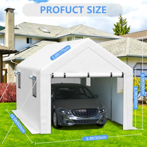 10x20 FT Enclosed Carport with Roll