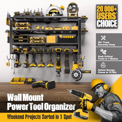 420LB Capacity Power Tool Organizer with Charging Station & 6 Outlets