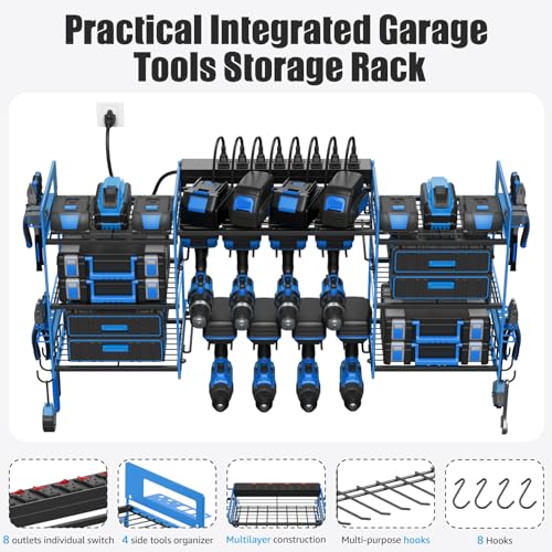 Blue Power Tool Organizer Wall Mount (15 Count)