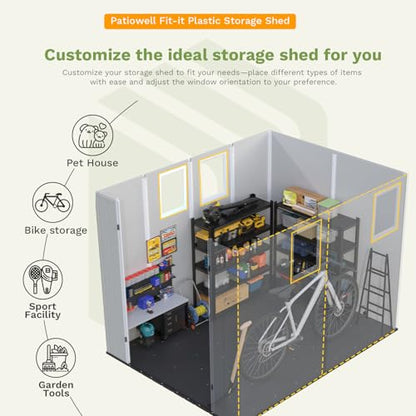 6X8 FT Resin Outdoor Storage Shed with Floor