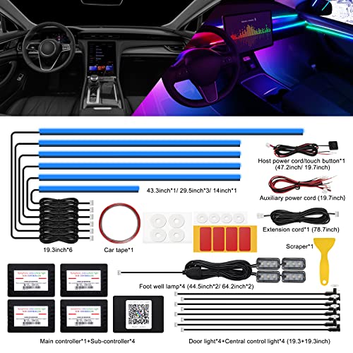 Acrylic Interior Car LED Strip Light with Wireless APP