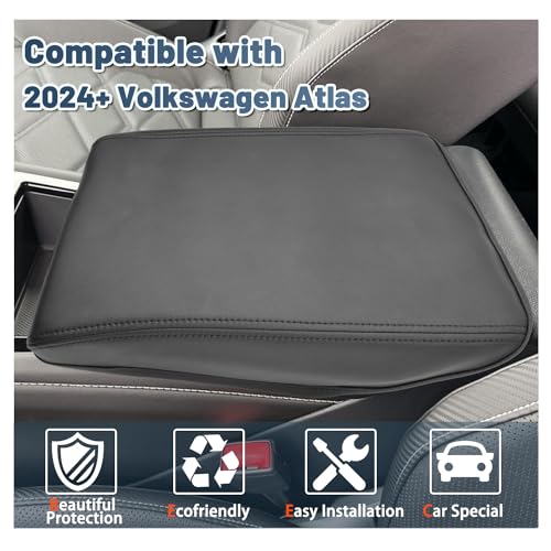 2026 Atlas Cross Sport Armrest Cover for Volkswagen Atlas 2026 Accessories Center Console Cover 2024 Atlas Armrest Cover Protector Compatible with 2024 2025 2026 VW Volkswagen Atlas Cross Sport