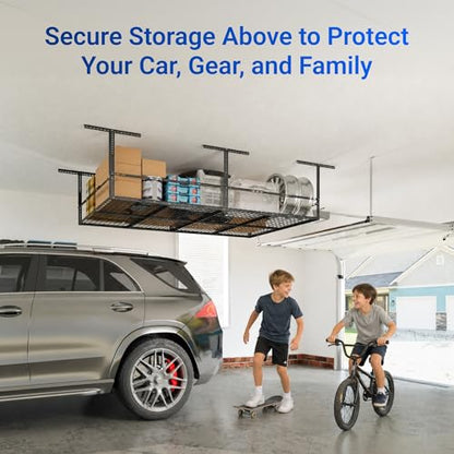 4x8 Overhead Garage Storage Rack with Safety Rails