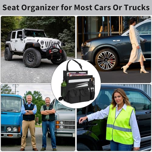 Car Front Seat Organizer with Dedicated Laptop Tablet Storage