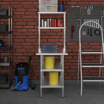 Stainless Steel Work Table with 2 Shelves