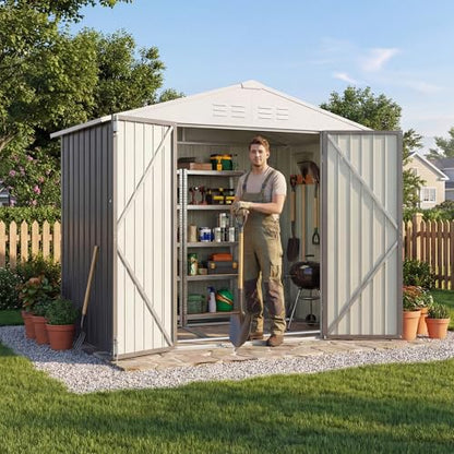 6x4 FT Outdoor Storage Shed with Floor Frame