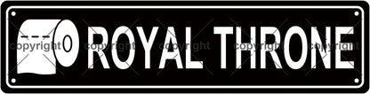 ROYAL THRONE BATHROOM TOILET Space Metal Tin Street Sign Bar Cafe Garage Cave Home Room Wall Bathroom Farmhouse Garden Porch Patio Decor, 16 x 4 Inch