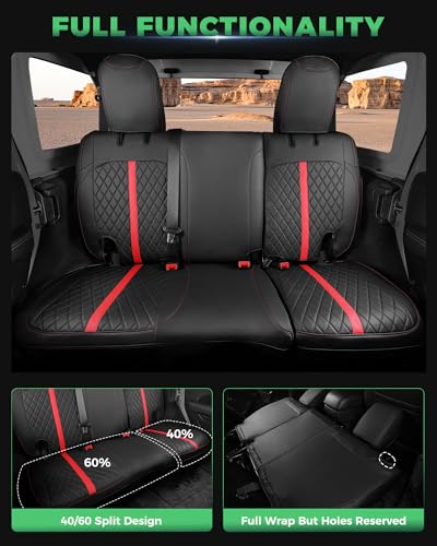 for Jeep Wrangler Leather Custom Car Seat Covers Full Set 4 Door