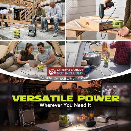 220W Power Inverter Compatible with Ryobi 18V Battery (2 Count)